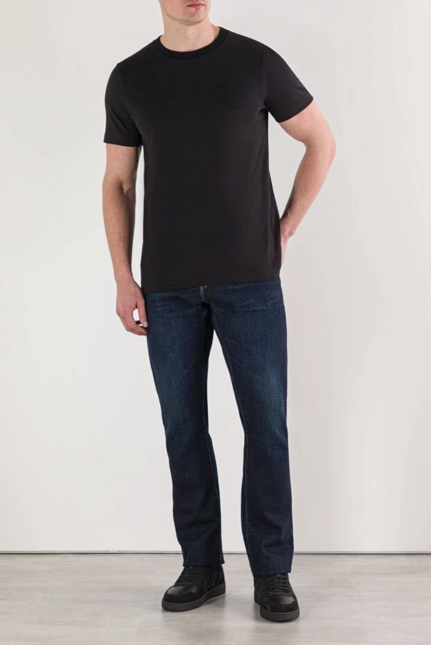 Dior қара мақта жейдедегі sea island icons футболкасы 191881 - фото 2