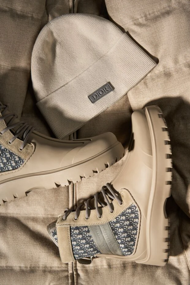 Dior жұмсақ бежевый кашемирден жасалған трикотаждан жасалған ерлерге арналған бас киім
 191886 - фото 2