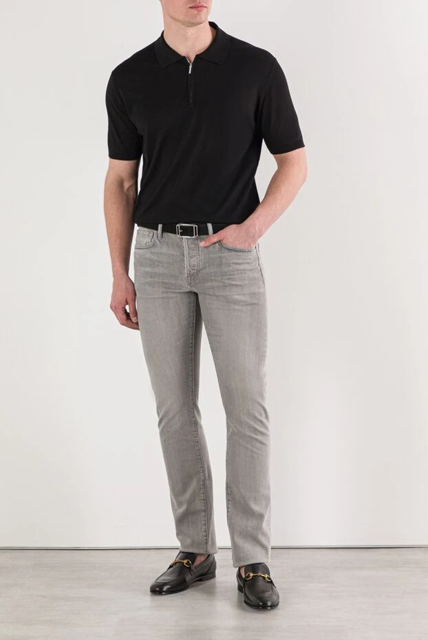 Tom Ford cерые мужские slim fit джинсы из хлопка 191892 - фото 2