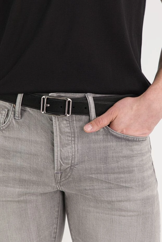 Tom Ford ремню из черной замши с аккуратной прямоугольной пряжкой
 191896 - фото 2