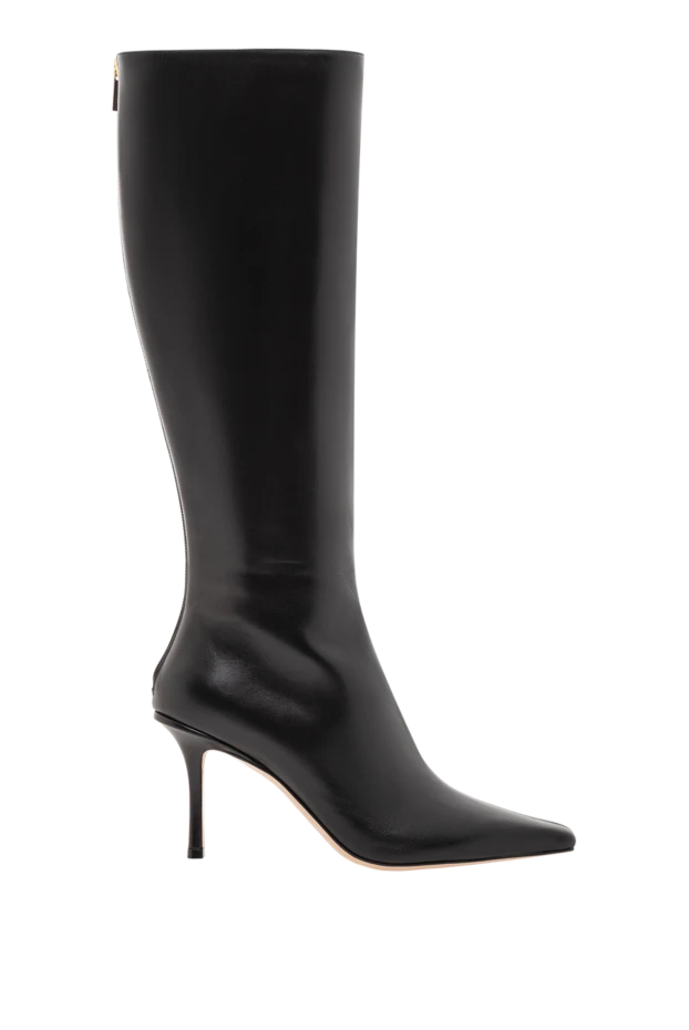 Черные сапоги Agathe 85 из телячьей кожи до колена - фото 1