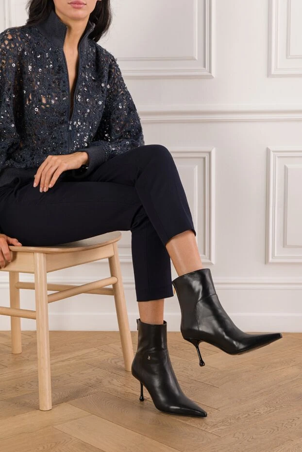 Jimmy Choo ботильоны cycas 80 из кожи наппа черного цвета
 191902 - фото 2