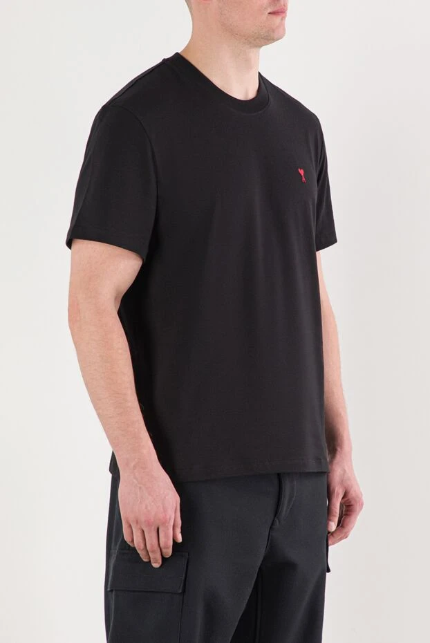 Ami de coeur organic cotton black t-shirt with embroidered logo 191903 - photo 3