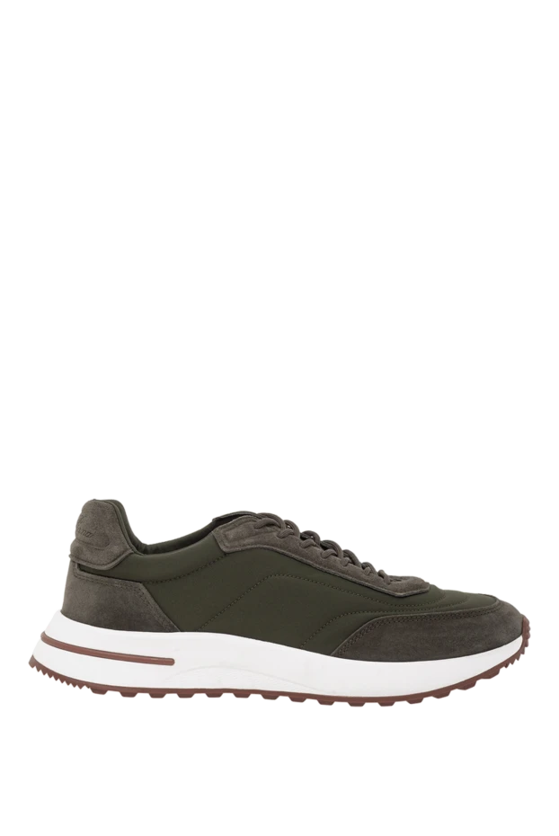 Ақ табаны бар жасыл түсті Wind микрофибра кроссовкалары - фото 1