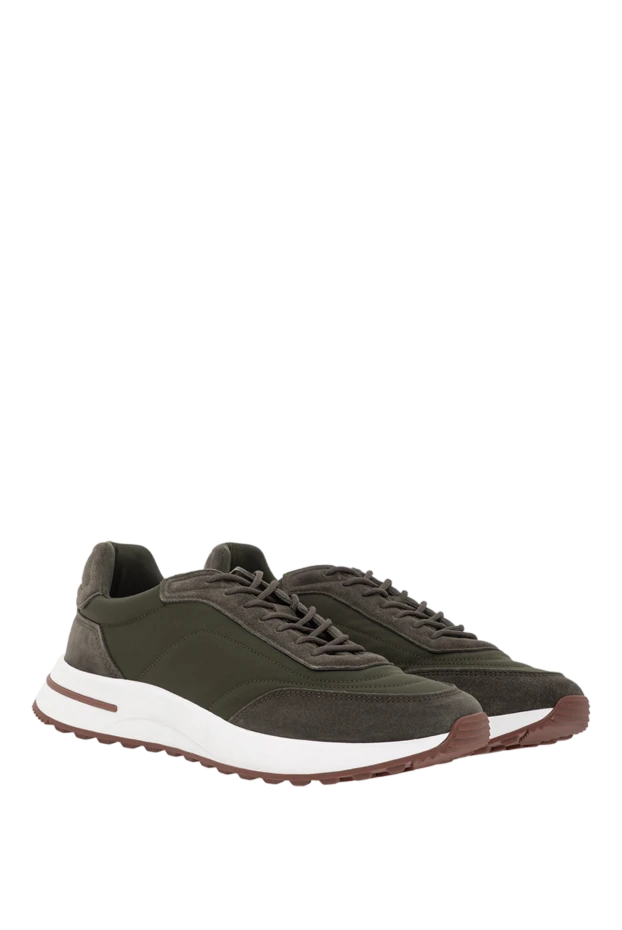 Loro Piana wind microfiber sneakers in green with a white sole 191934 - photo 3