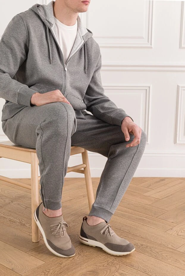 Loro Piana кроссовки из двухслойной вязаной шерсти 360 lp flexy walk с отделкой из телячьей кожи 191935 - фото 2