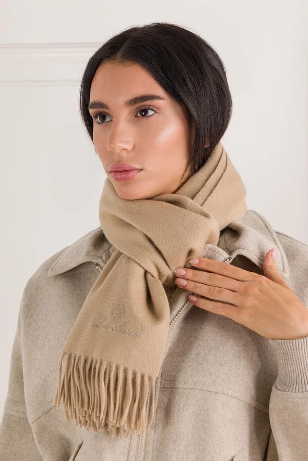 Loro Piana большой кашемировый шарф с эксклюзивной отделкой loro piana «frisson» 191942 - фото 2