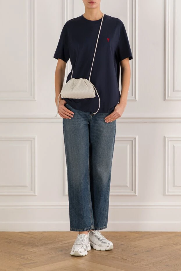 Ami dark blue t-shirt with embroidered red de coeur logo 191947 - photo 2