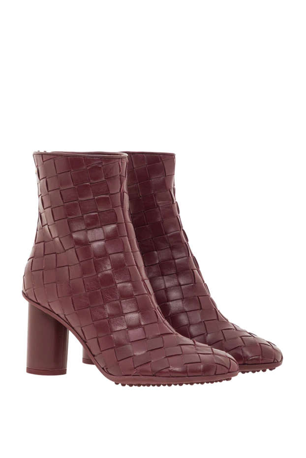 Bottega Veneta intrecciato тігісі бар атомдық бургундия былғары етік 191948 - фото 3