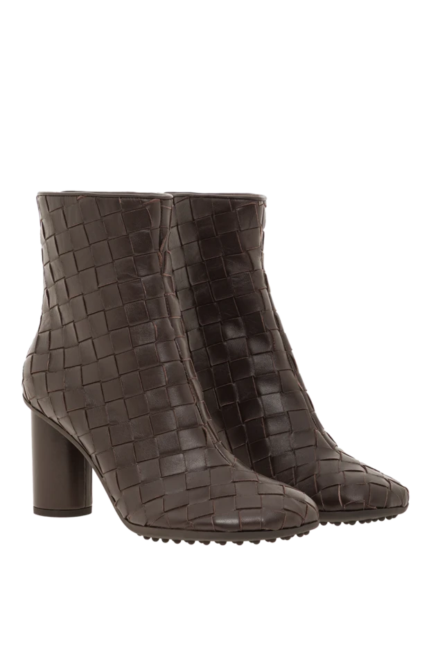 Bottega Veneta қоңыр былғарыдан жасалған intrecciato тігісі бар атомдық білезік етік 191949 - фото 3