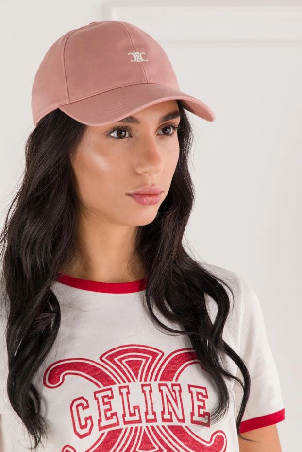 Celine логотипі бар triomphe қызғылт мақтадан жасалған бейсбол қалпағы 191958 - фото 3