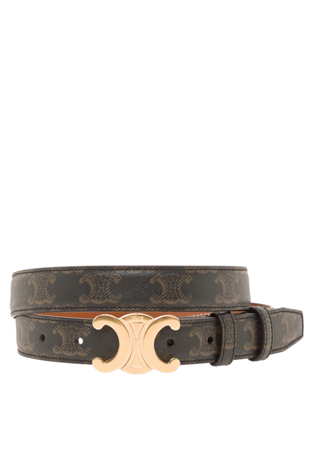 Орташа 25 мм Triomphe қара былғары бау - фото 1