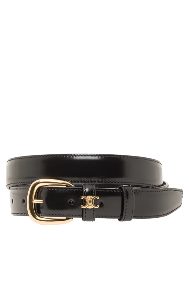 Ремень Vivienne средний 25 мм из черной кожи Taurillon - фото 1