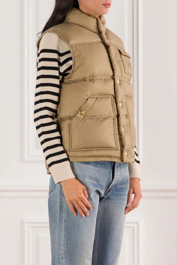 Celine triomphe логотипі бар бежевый түсті жеңіл нейлон желет 191968 - фото 3