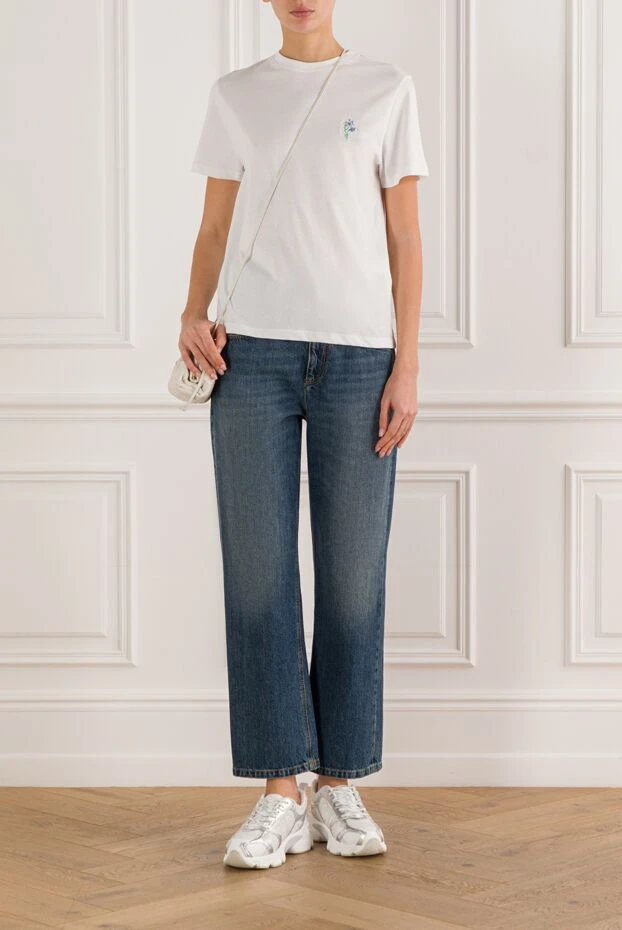 Loewe белая футболка из хлопка украшеная вышитым логотипом anagram 191974 - фото 2