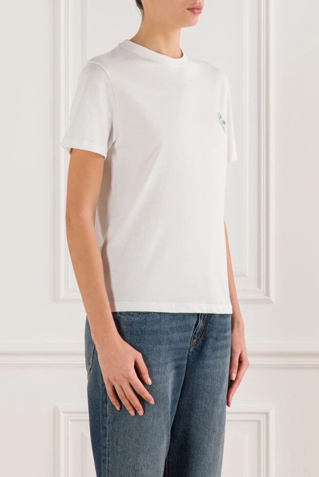 Loewe анаграм логотипімен кестеленген ақ мақтадан жасалған футболка 191974 - фото 3