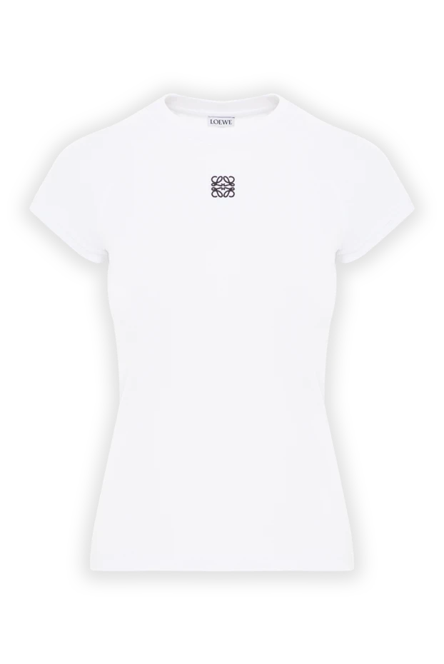 Приталенная белая футболка с вышитым логотипом - фото 1