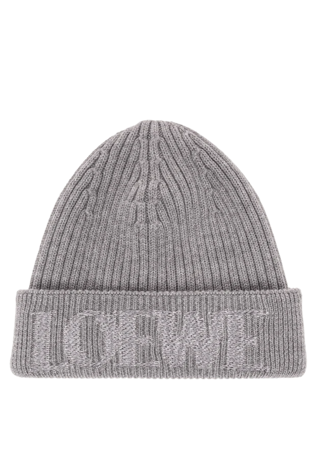 Орташа салмақты, қырлы жүннен жасалған сұр қалпақ - фото 1