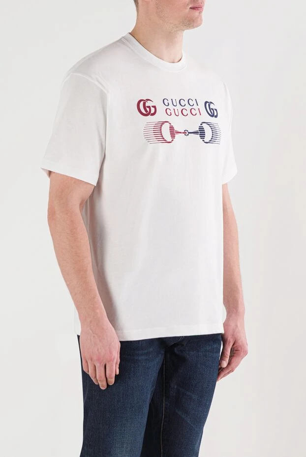 Gucci ақ мақтадан тігілген, өрнегі бар футболка 191982 - фото 3