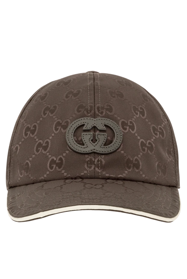 Ерлерге арналған қоңыр мақтадан жасалған бейсбол қалпағы GG - фото 1