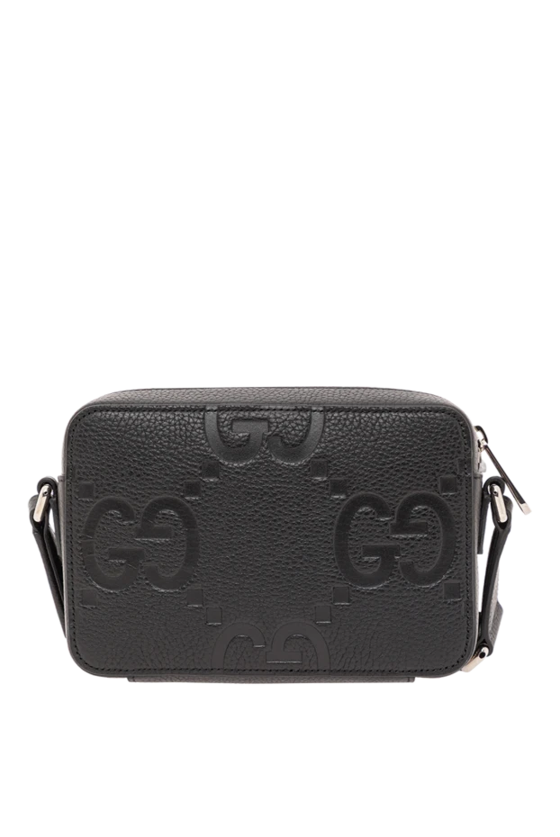 Cумка-мессенджер Jumbo GG из черной кожи - фото 1