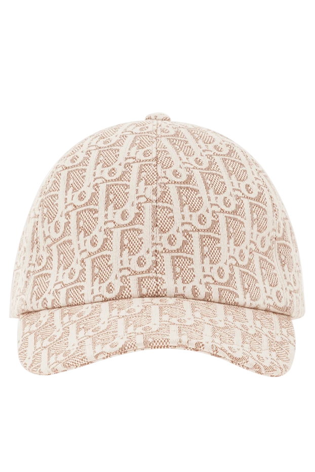 Кепка Dior Oblique D-Player из бежевого хлопкового жаккарда - фото 1