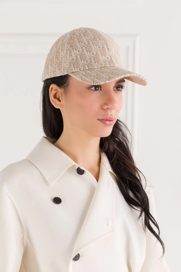 Dior кепка dior oblique d-player из бежевого хлопкового жаккарда 191995 - фото 3