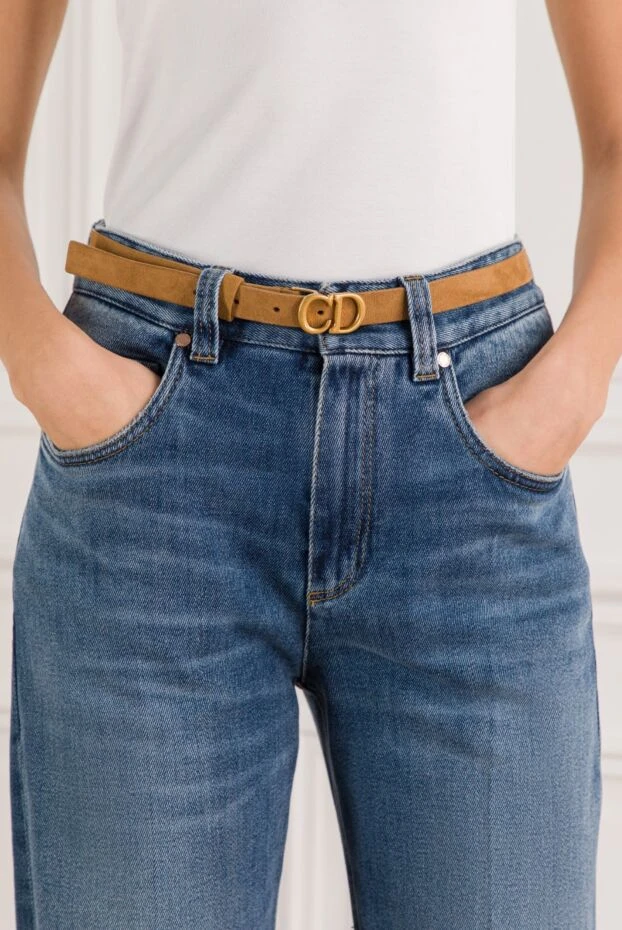 Dior ремень saddle из рыжей замши с пряжкой cd 191997 - фото 2