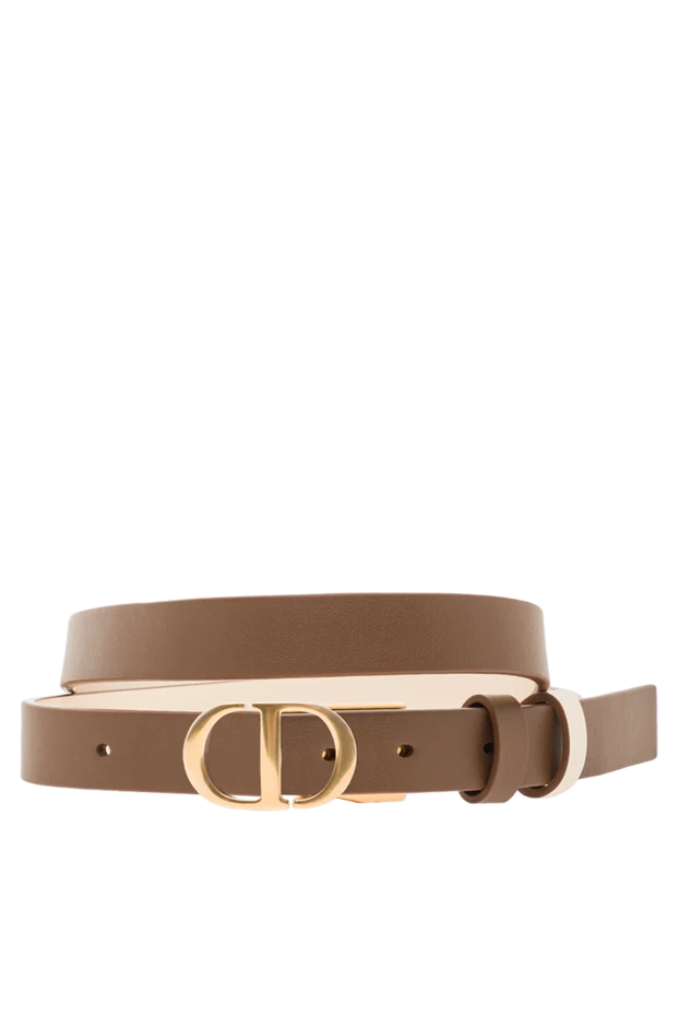Montaigne reversible women's belt in brown calfskin - photo 1