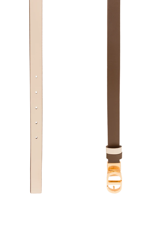 Dior двусторонний женский ремень montaigne из телячьей кожи коричневого цвета 192001 - фото 3