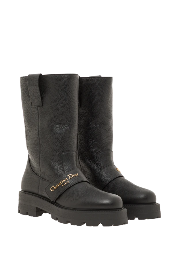 Dior ботинки d-quest из чернлой зернистой телячьей кожи 192004 - фото 3