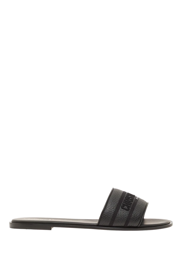 Dway black grained calfskin slides - photo 1