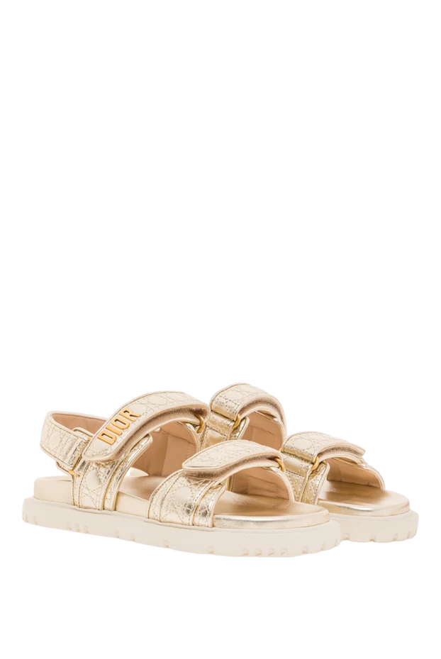 Dior dioract gold quilted lambskin sandals 192013 - photo 3