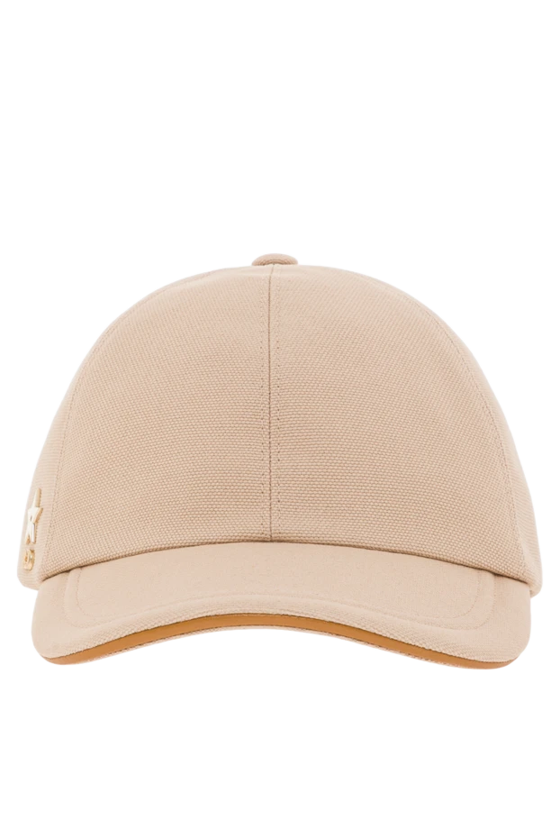 Бейсболка D-Player из бежевого хлопка с металлическим значком CD - фото 1