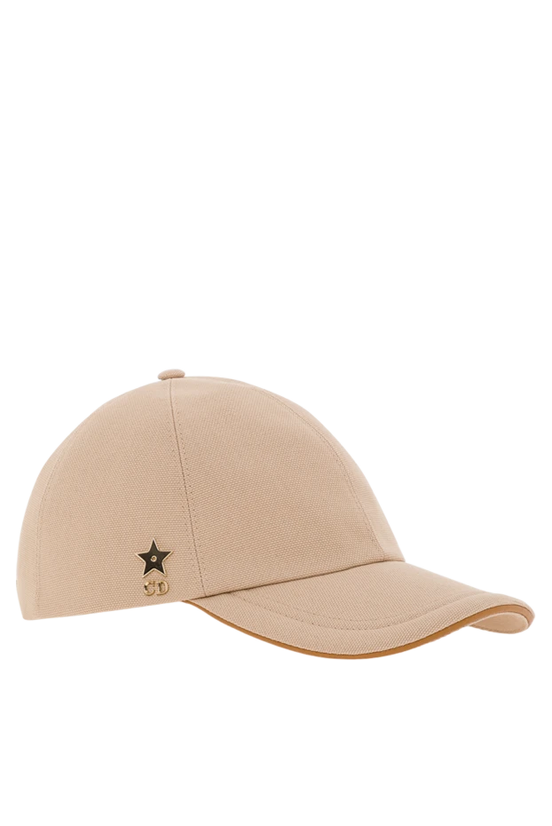 Dior бейсболка d-player из бежевого хлопка с металлическим значком cd 192014 - фото 3