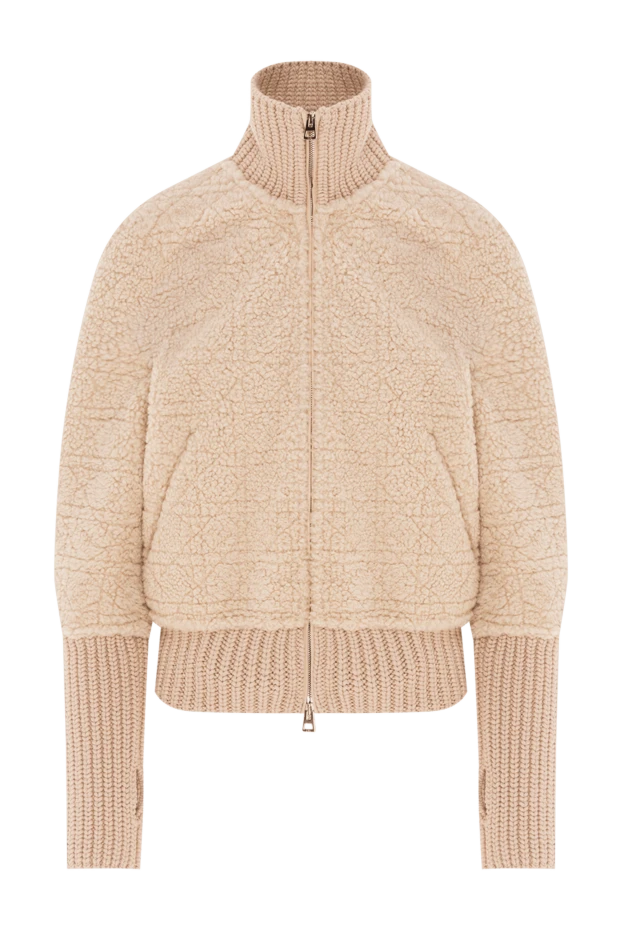 Short sheepskin coat with knitted cuffs - photo 1