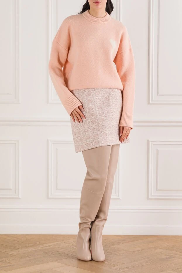 Dior macrocannage flared mini skirt in peach blossom tweed 192028 - photo 2