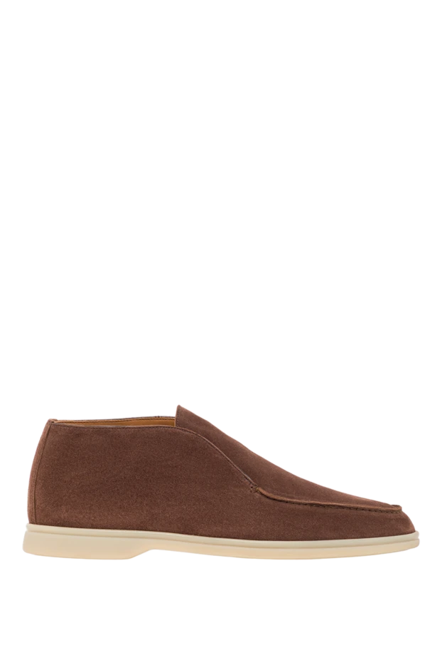 Ашық табандары бар көк былғары лоферлер - фото 1