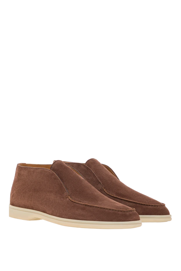 Cesare di Napoli лоферы кожаные синие на светлой подошве 192040 - фото 3