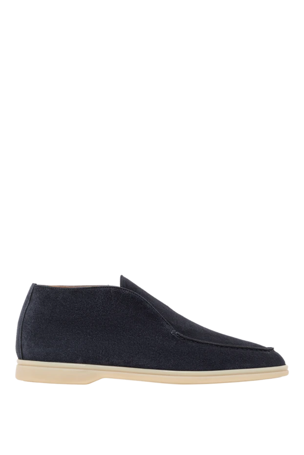 Қою көк күдеріден жасалған лоферлер барқыт тәрізді беті және ыңғайлы киюі - фото 1