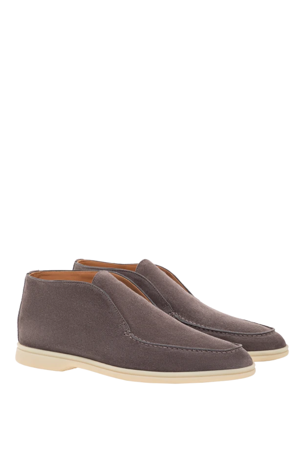 Cesare di Napoli лоферы замшевые taupe с мягким верхом и светлой подошвой 192047 - фото 3