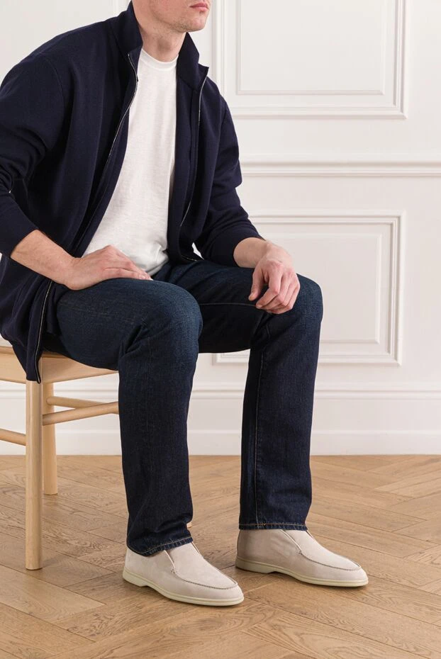 Cesare di Napoli лоферы замшевые светлый крем с мягкой фактурой и легкой подошвой 192049 - фото 2