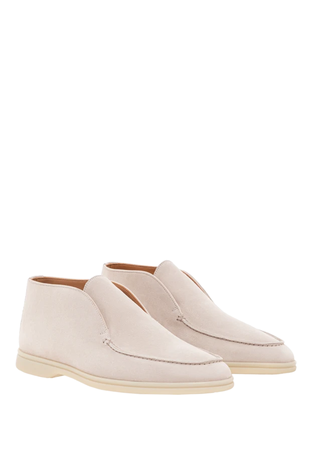 Cesare di Napoli лоферы замшевые светлый крем с мягкой фактурой и легкой подошвой 192049 - фото 3