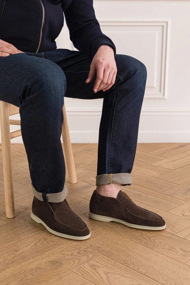 Cesare di Napoli жылы кофе көлеңкесіндегі күдері биік лоферлер 192050 - фото 2