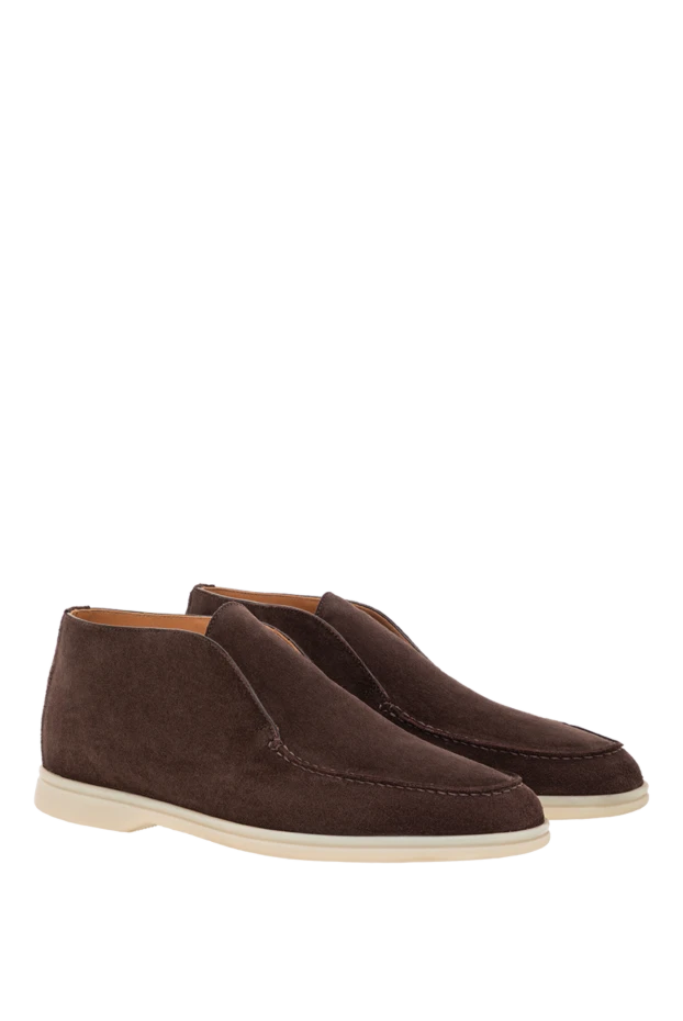 Cesare di Napoli замшевые высокие лоферы в тёплом кофейном оттенке 192050 - фото 3