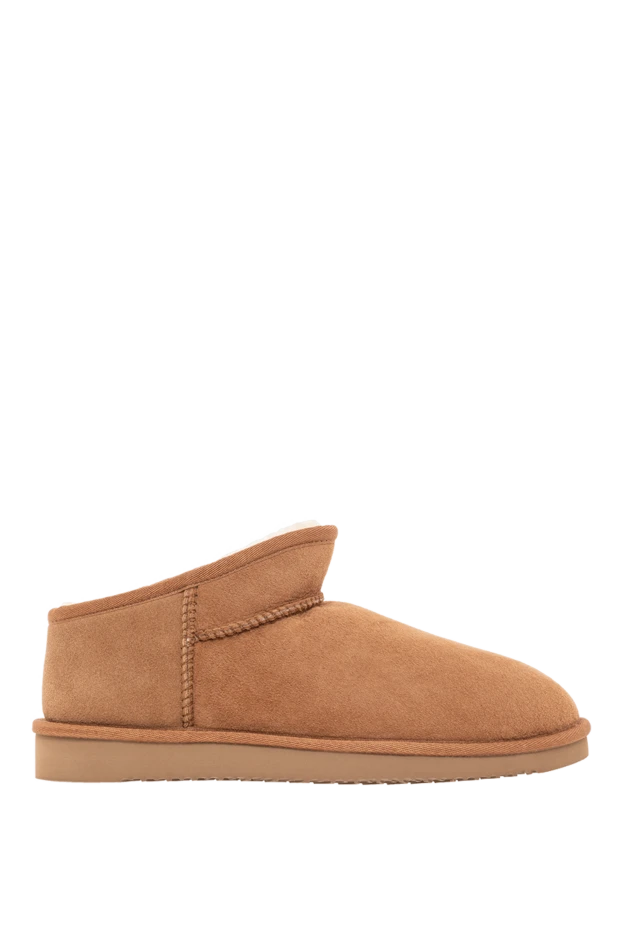 Короткие угги из овчины коричневого цета женские - фото 1