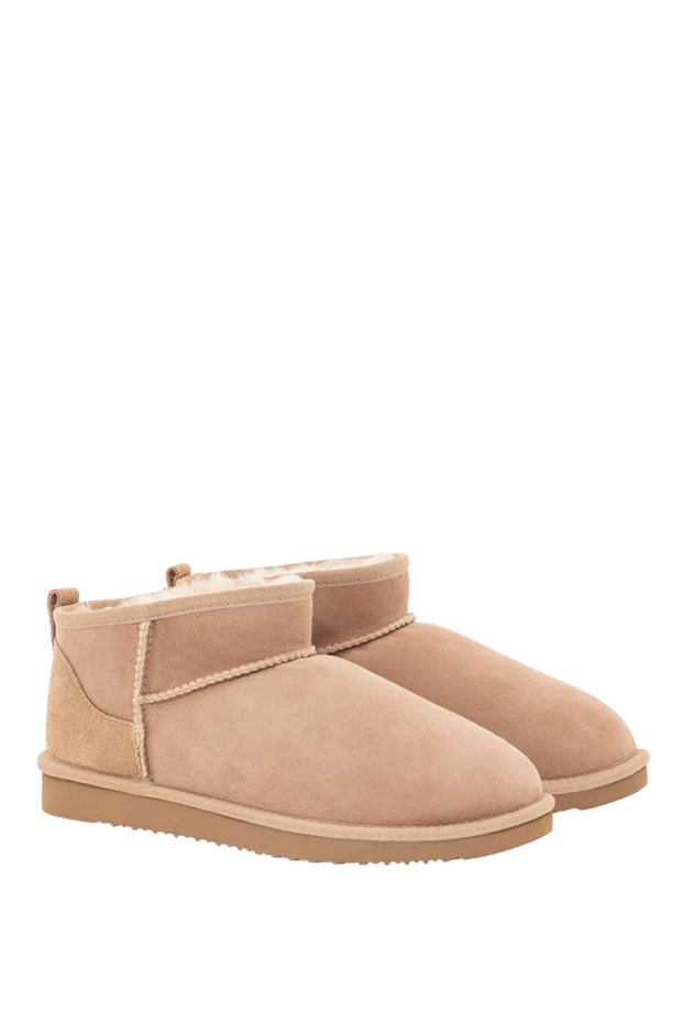 Marina Torres beige suede ugg boots with soft sheepskin 192054 - photo 3