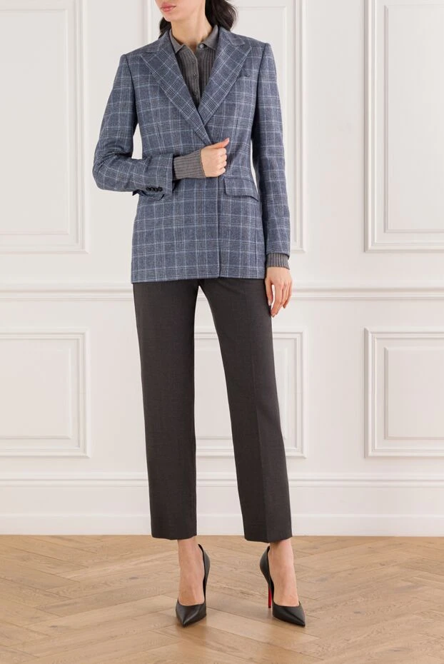 Kiton двубортный жакет в клетку из кашемира и шелка
 192056 - фото 2