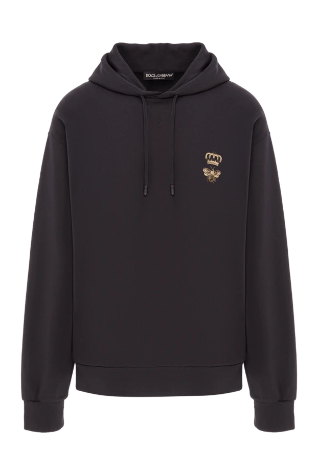 Черное худи из хлопкового джерси с вышивкой
- фото 1