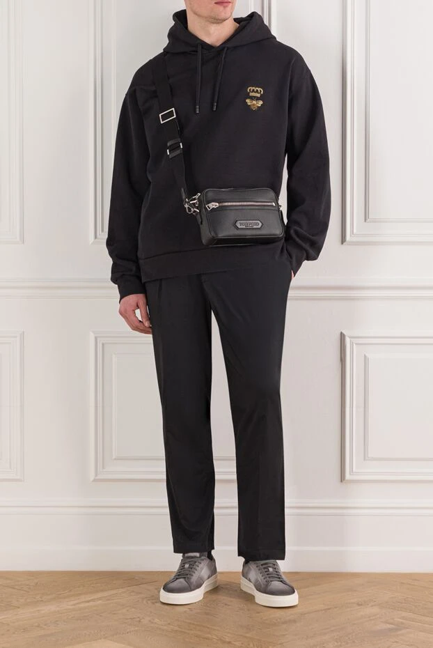 Dolce & Gabbana черное худи из хлопкового джерси с вышивкой
 192061 - фото 2